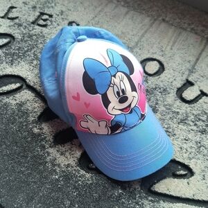 Girls Minnie Mouse Baseball Hat Blue Pink Cap Adjustable Strap Disney